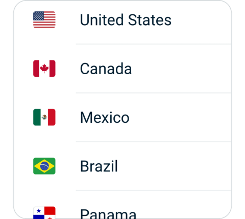 Quanliang connect step 2, choose VPN server location